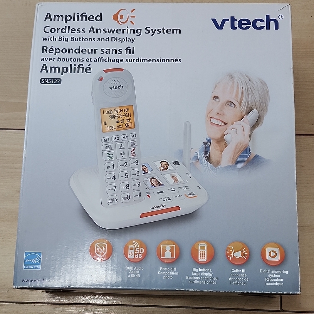 VTech White Amplified Cordless Answeing System With Big Buttons And Display